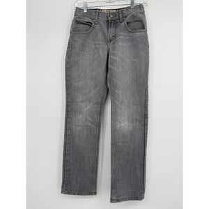 Boys Lee Dungarees Gray Adjustable Waist Skinny Jeans Size 14R Grunge School Y2K